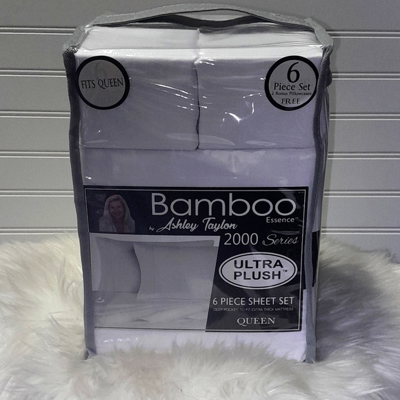 Bamboo Essence Queen White 6 Piece Sheet Set - Picture 10 of 10